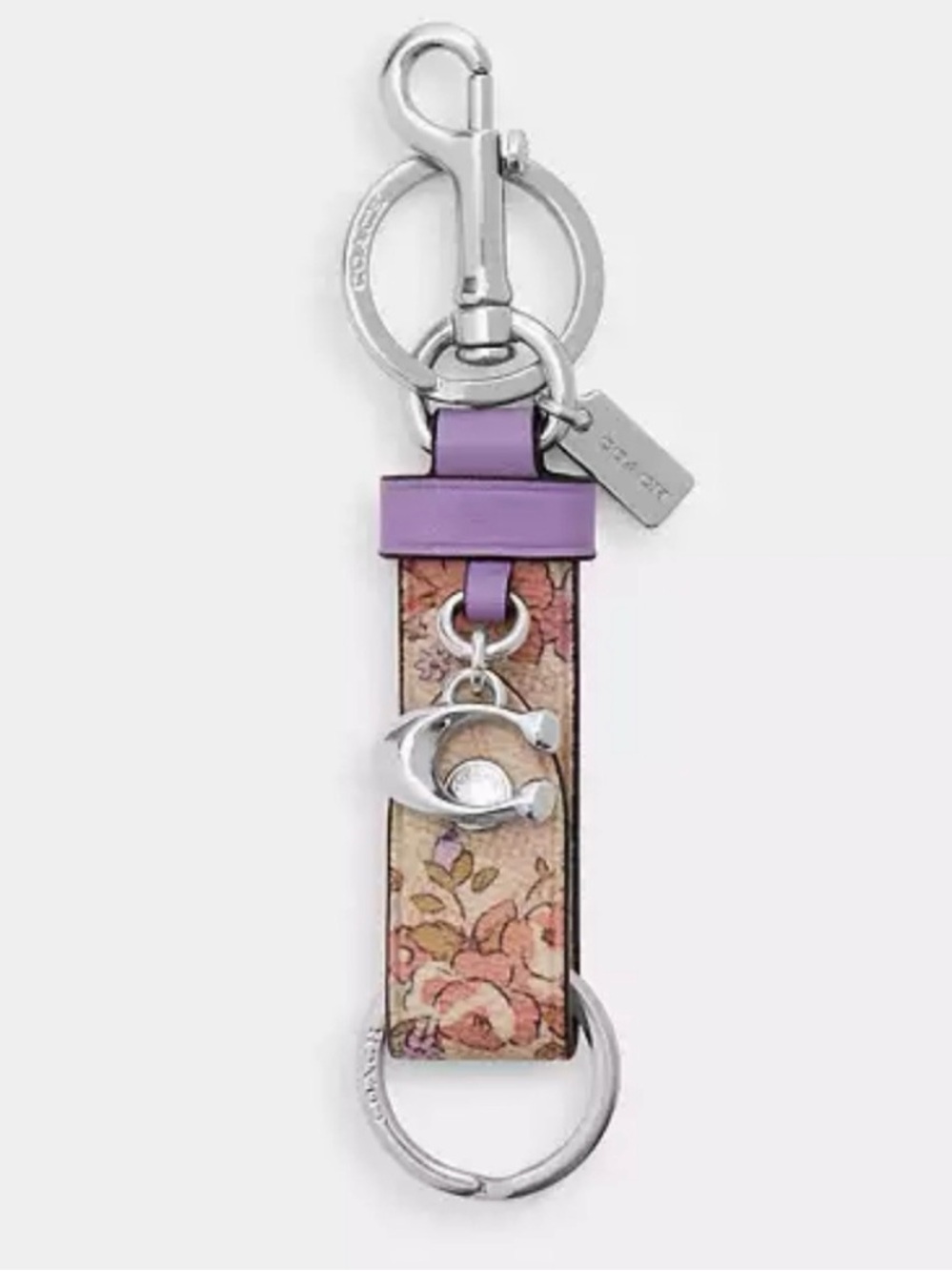COACH FLORAL TRIGGER SNAP BAG CHARM/KEYCHAIN - NWOT